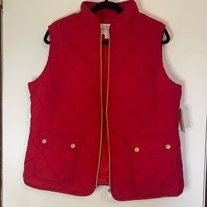 NWT ST Johns Bay Puffy Quilted Red Vest